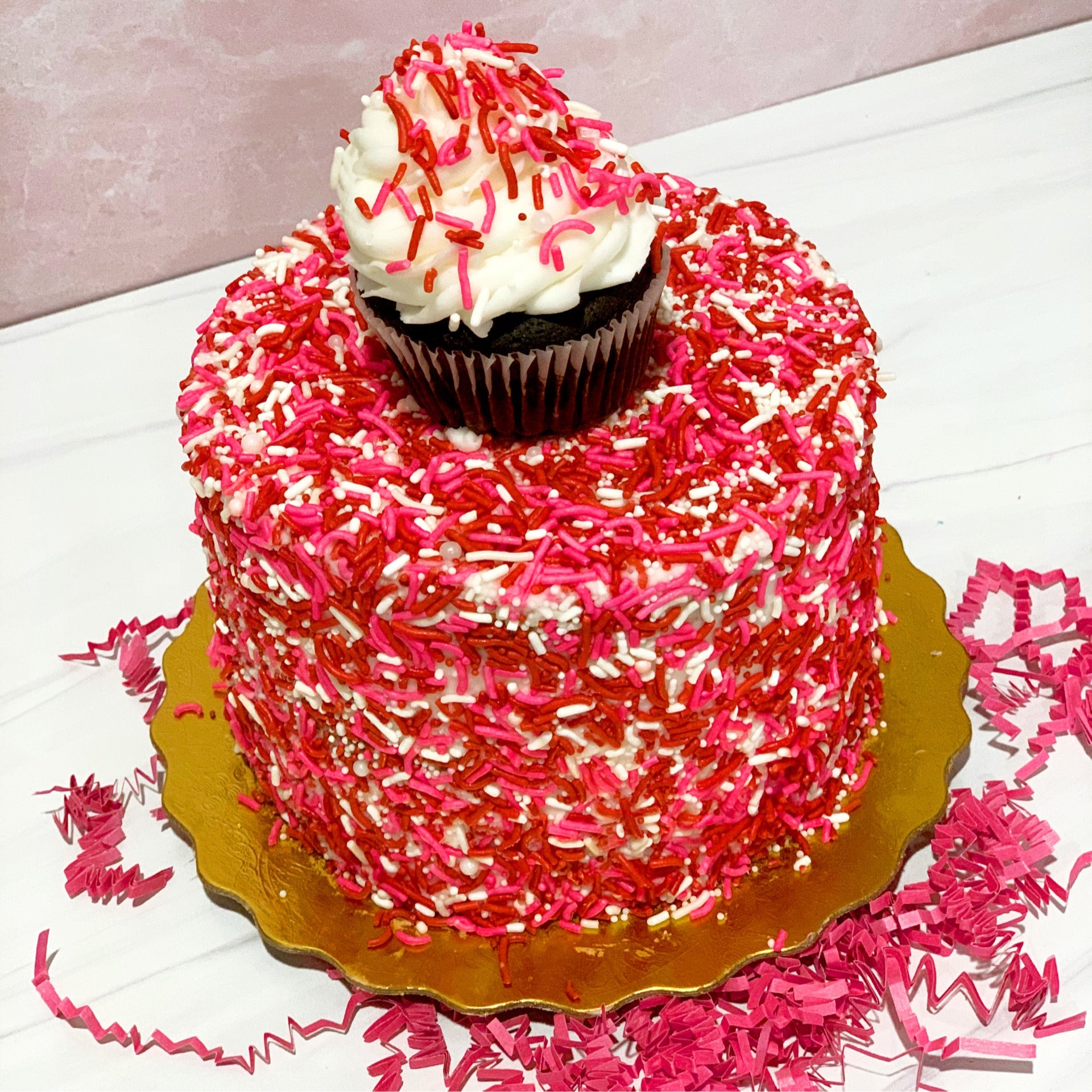 Double Funfetti Birthday Cake - Sugar & Sparrow
